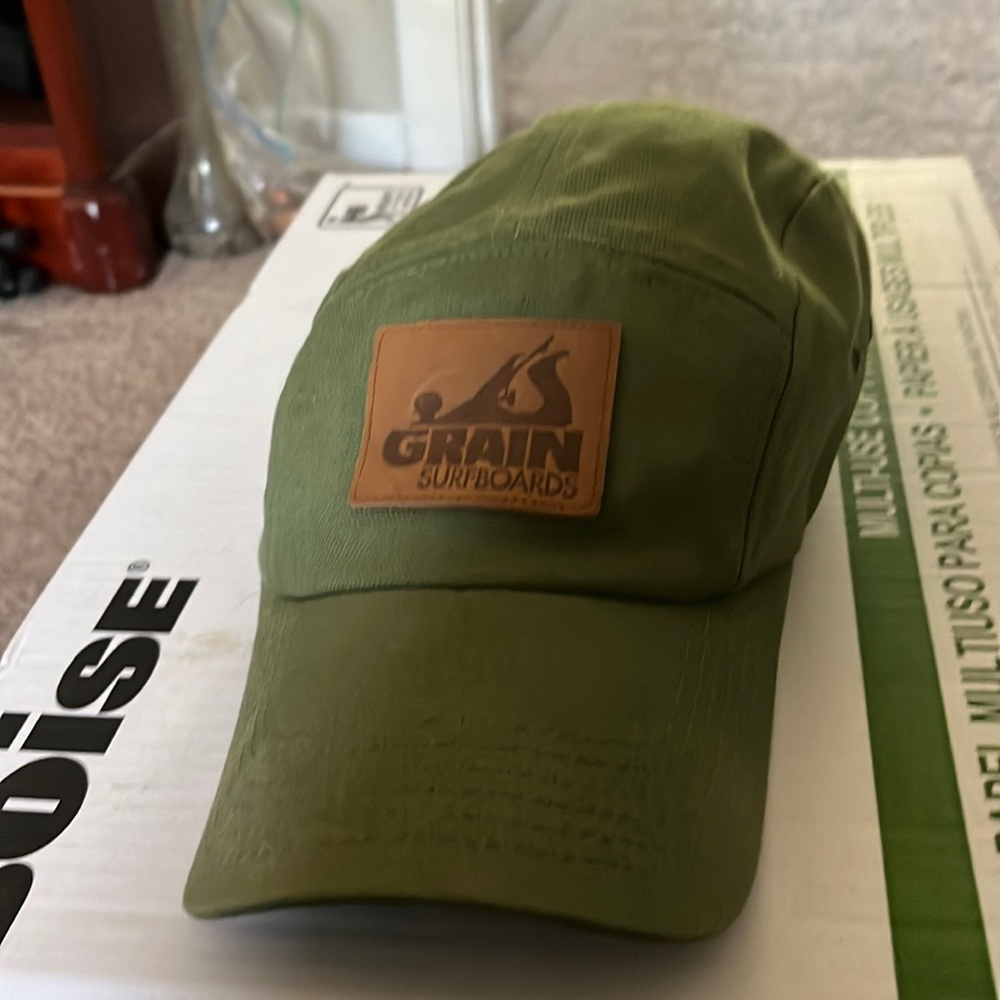 Grain Surfboard Hat. Company in NE that makes custom wooden surfboards
